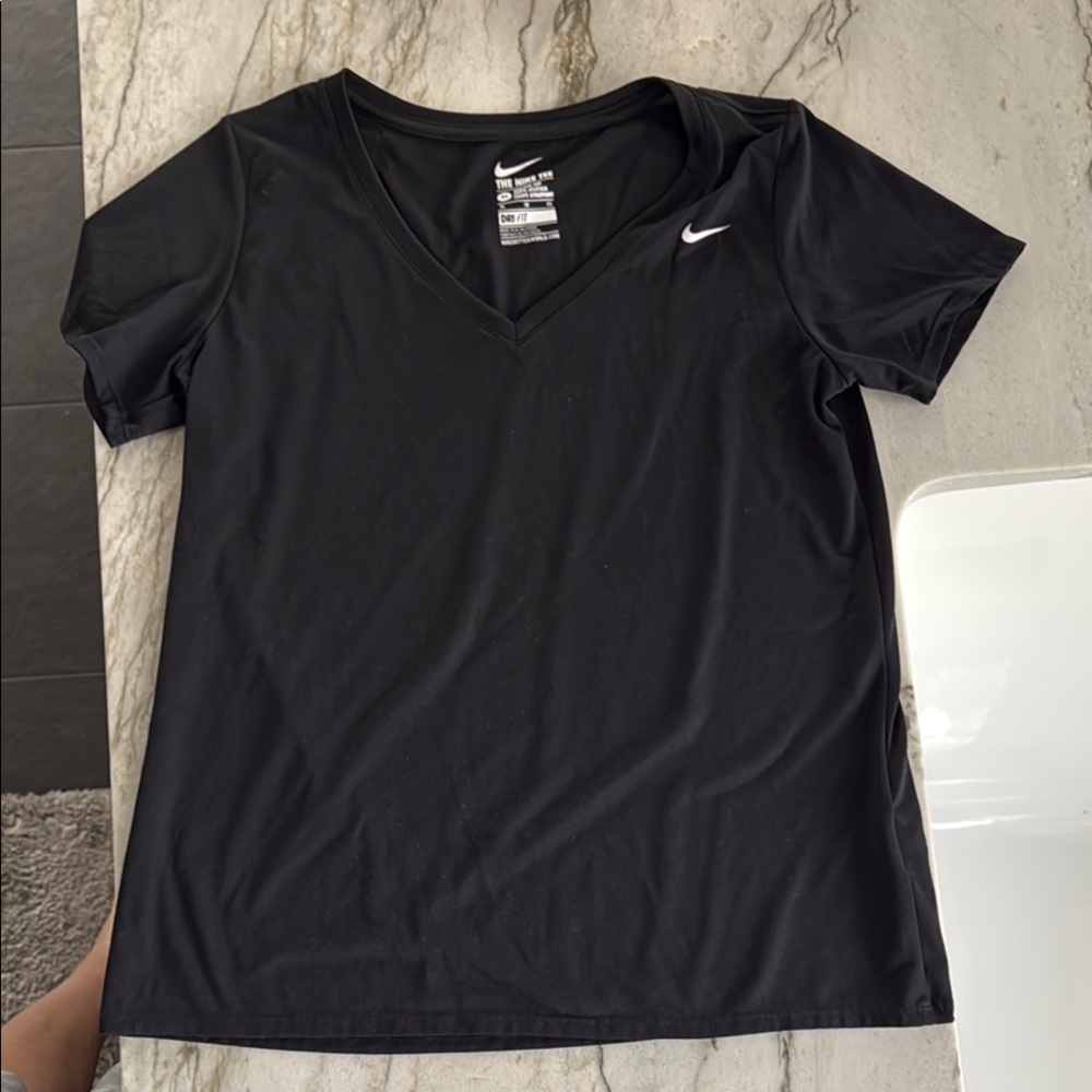 Nike Women's Dri-fit Black V-Neck Top